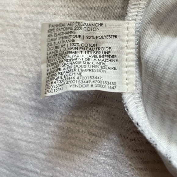 Club Monaco Stripe Open Shoulder Tie Blouse - M - Picture 7 of 7